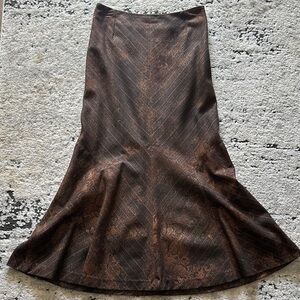 Solo Elegant Brown A-Line Skirt